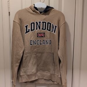 London England Tan Hoodie Size M